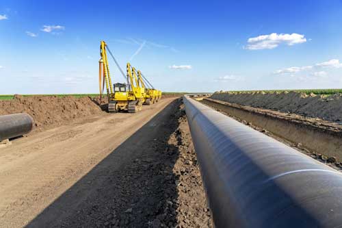 pipeline and heavy machinery