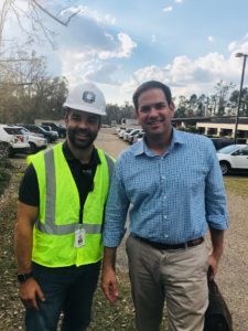ENERCON’s Power Delivery Director, Bryan Phillips and Senator (FL) Marco Rubio discussing ENERCON’s efforts.