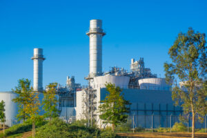 Natural gas fired turbine power plant