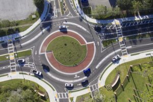 Overhead image of roundabout